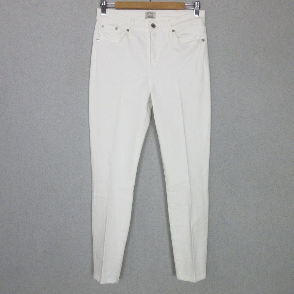 J Crew Lookout High Rise Skinny Stretch White Jeans Women's 29 (29x28)
